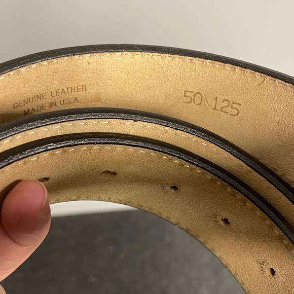 Gucci? Double G solid brass buckle leather belt brown size 50 mens - Picture 5 of 5